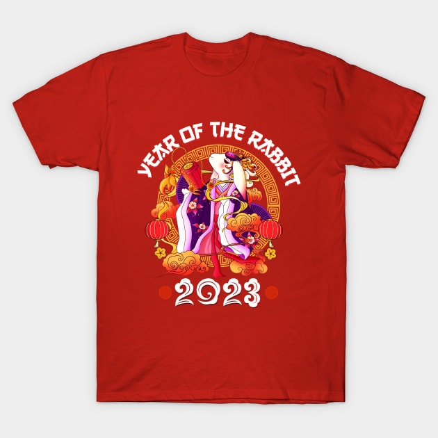 Lion Dance Zodiac Chinese New Year -2023 Year Of The Rabbit T-Shirt by Jhon Towel